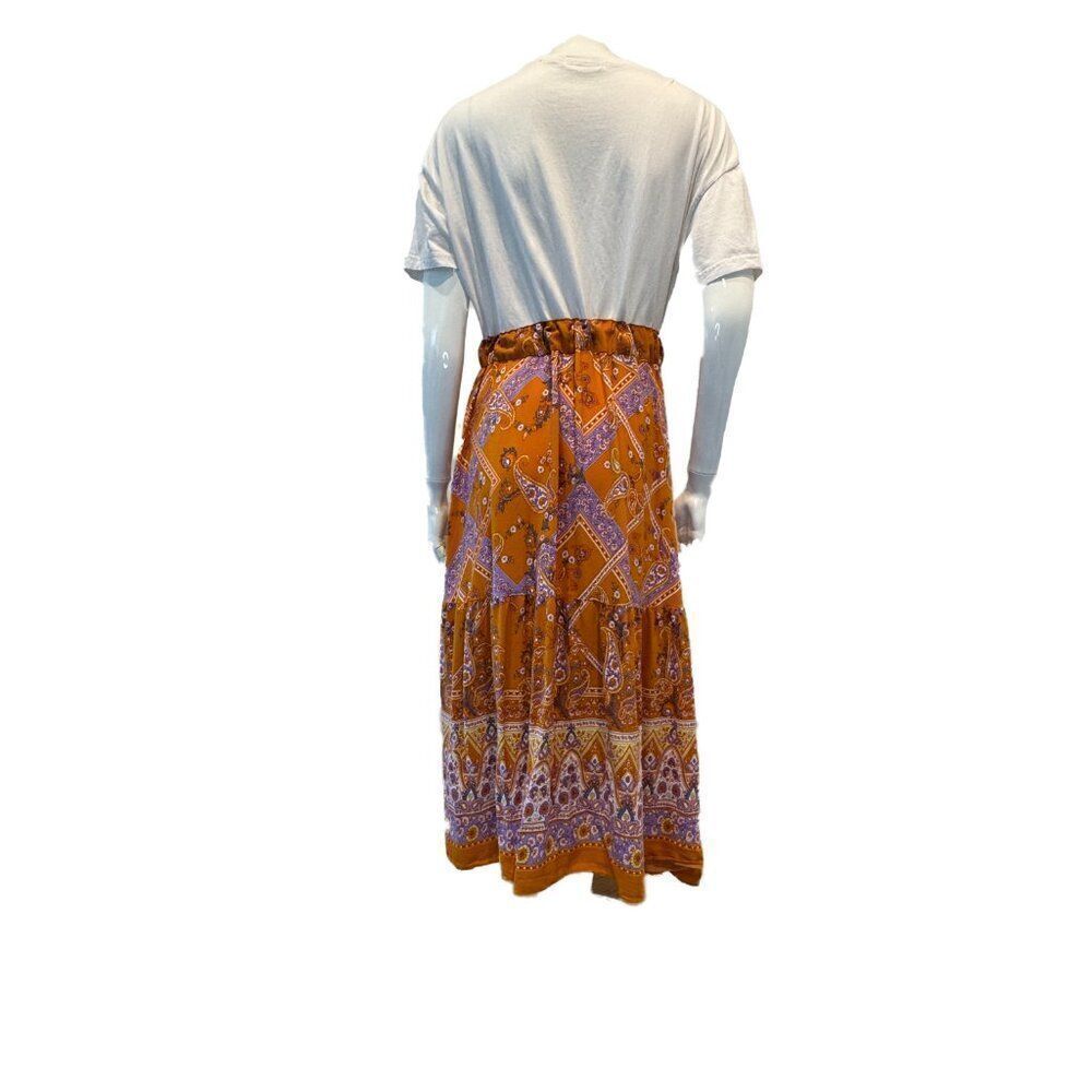 Orange Patterned Maxi Dress - Picture 5 of 7